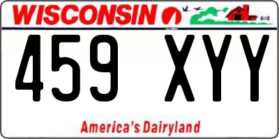 WI license plate 459XYY