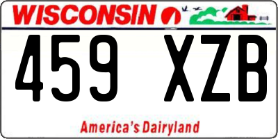 WI license plate 459XZB