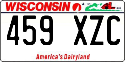 WI license plate 459XZC