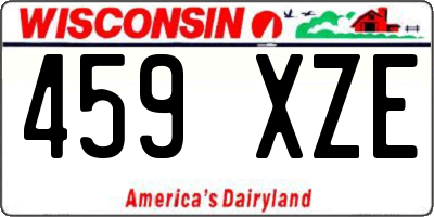 WI license plate 459XZE