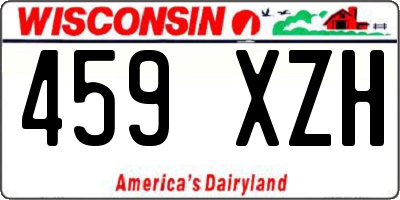 WI license plate 459XZH