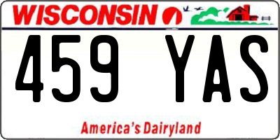 WI license plate 459YAS