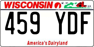 WI license plate 459YDF