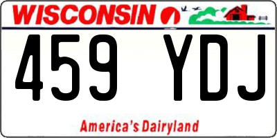 WI license plate 459YDJ