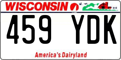 WI license plate 459YDK