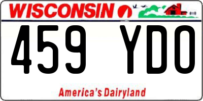 WI license plate 459YDO