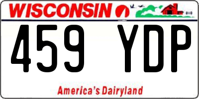 WI license plate 459YDP
