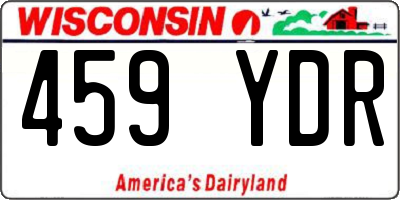 WI license plate 459YDR