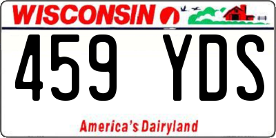 WI license plate 459YDS
