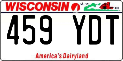 WI license plate 459YDT