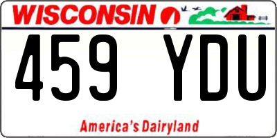 WI license plate 459YDU