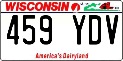WI license plate 459YDV