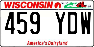WI license plate 459YDW