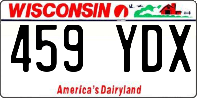 WI license plate 459YDX