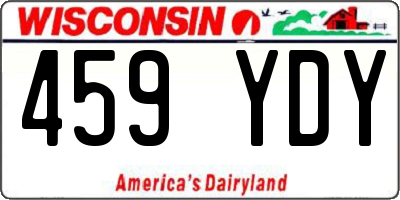 WI license plate 459YDY