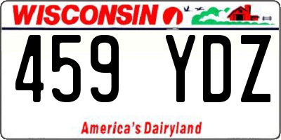 WI license plate 459YDZ