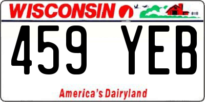 WI license plate 459YEB