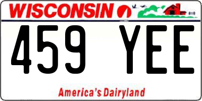 WI license plate 459YEE