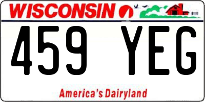 WI license plate 459YEG