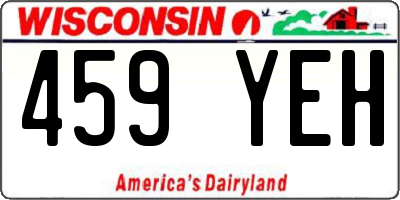 WI license plate 459YEH