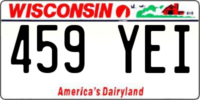 WI license plate 459YEI