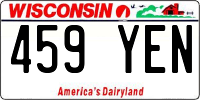 WI license plate 459YEN
