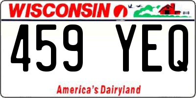 WI license plate 459YEQ