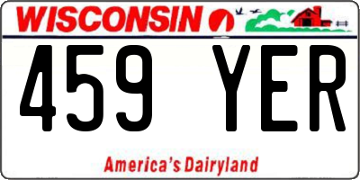 WI license plate 459YER