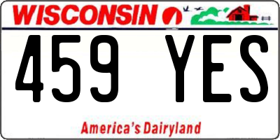 WI license plate 459YES