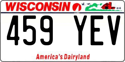 WI license plate 459YEV