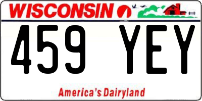 WI license plate 459YEY