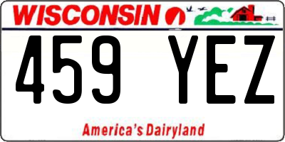 WI license plate 459YEZ