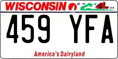 WI license plate 459YFA