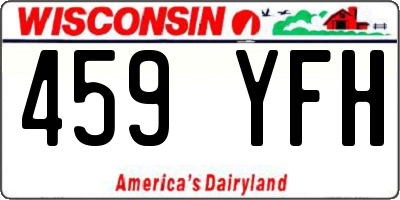 WI license plate 459YFH