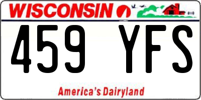 WI license plate 459YFS