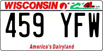 WI license plate 459YFW