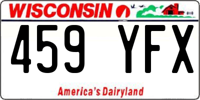 WI license plate 459YFX