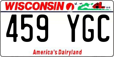 WI license plate 459YGC