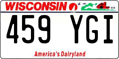 WI license plate 459YGI