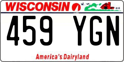 WI license plate 459YGN