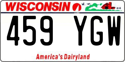 WI license plate 459YGW