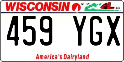WI license plate 459YGX