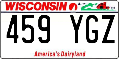WI license plate 459YGZ