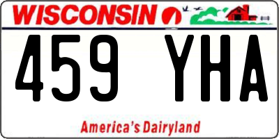 WI license plate 459YHA