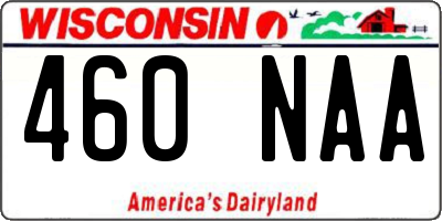 WI license plate 460NAA