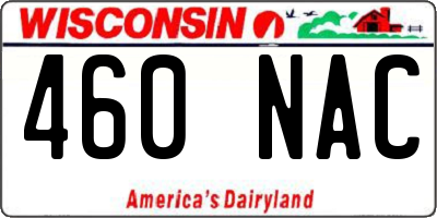 WI license plate 460NAC