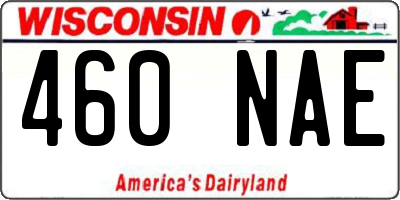 WI license plate 460NAE