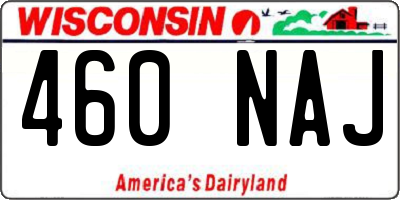 WI license plate 460NAJ