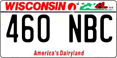 WI license plate 460NBC
