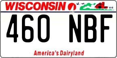 WI license plate 460NBF